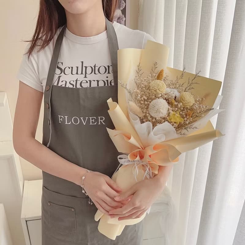 淡黃系乾燥花束