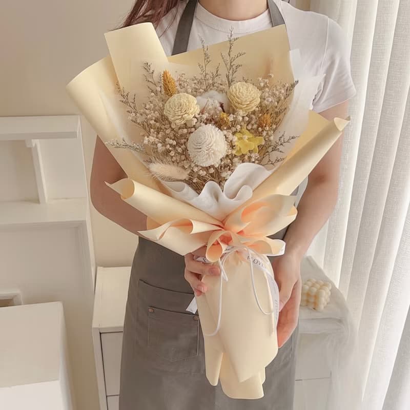 淡黃系乾燥花束