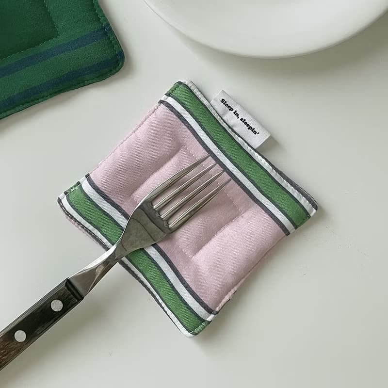 Cushion tea coaster (Rosy)