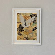 きものアート001　金彩御所鶴　金糸　着物　和モダンインテリア　縁起物