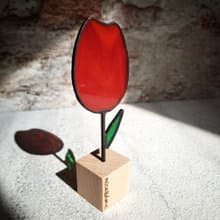 一個人的精彩-紅色鬱金香(鑲嵌玻璃系列)【聖誕禮盒】
