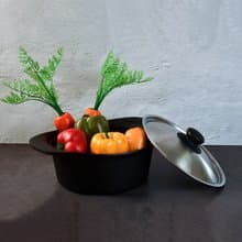 【柳宗理】 南部鐵器雙耳深鍋22cm-附蓋