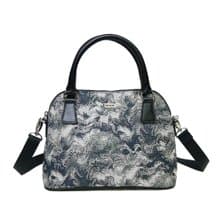 貝殼兩用包  真皮 / 布防潑水 平織緹花   瀾夢墨   阿曼達