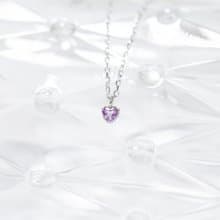 紫水晶925純銀愛心蛋糕項鍊