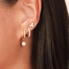 s925銀鍍18k金珍珠耳釘 抗敏感mini耳釘 精緻小巧百搭耳釘