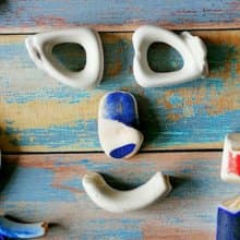Sea pottery handles 破碎的陶器 Sea Pottery/Broken mosaic tiles/Broken Porcelain 老瓷器