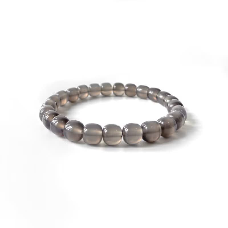 果凍感 灰玉髓手串手鍊 8mm+ (空靈煙灰色)