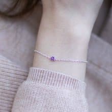 紫水晶925純銀簡約六爪手鍊