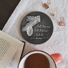 聖誕交換禮物 | 現代農莊鄉村風杯墊 | 聖誕歌曲Let it snow