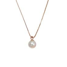 無調色6.5-7mm 日本AKOYA珍珠配意大利製925銀鍊