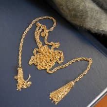 老又好古董珠寶 1988年 AVON金色流蘇長鍊項鍊N809