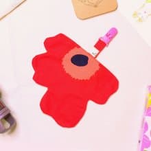 花朵手帕夾-芬蘭纖細棉 安全夾式 親膚二重紗造型幼稚園小圍兜