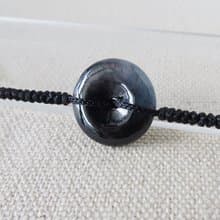 本命年【歲歲平安】冰烏雞翡翠絲光編織手鍊*SW26*招財開運