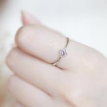 紫水晶925純銀幸運草戒指