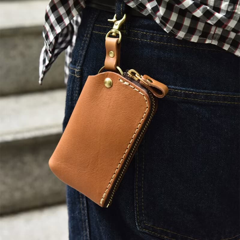 日本職人手作皮革鑰匙包 - 共5色