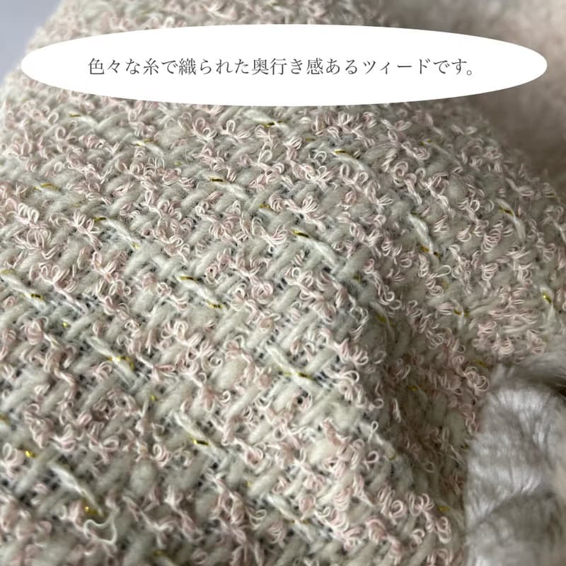 モコモコあったか　ネックアクセサリー　上品マフラー　パール付き　やわらかピンク　ネックアクセサリー
