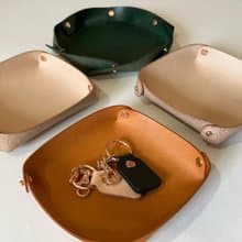 Leather Tray 皮革收納盤 - S / M  好評新色 巧克力棕/淺棕色