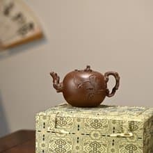松鼠葡萄 全手工 正高工許學芳作品 容量350cc一廠紫泥子孫滿堂
