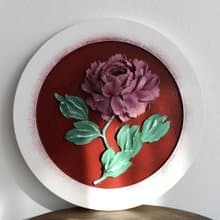 3D peony, round painting with flower, an original gift for all occasions.