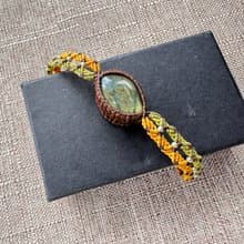 230454 Macrame 南美蠟線 拉長石 手鍊