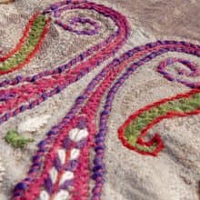 水煮羊毛披肩/針織圍巾/刺繡圍巾/羊絨披巾/喀什米爾Cashmere-花