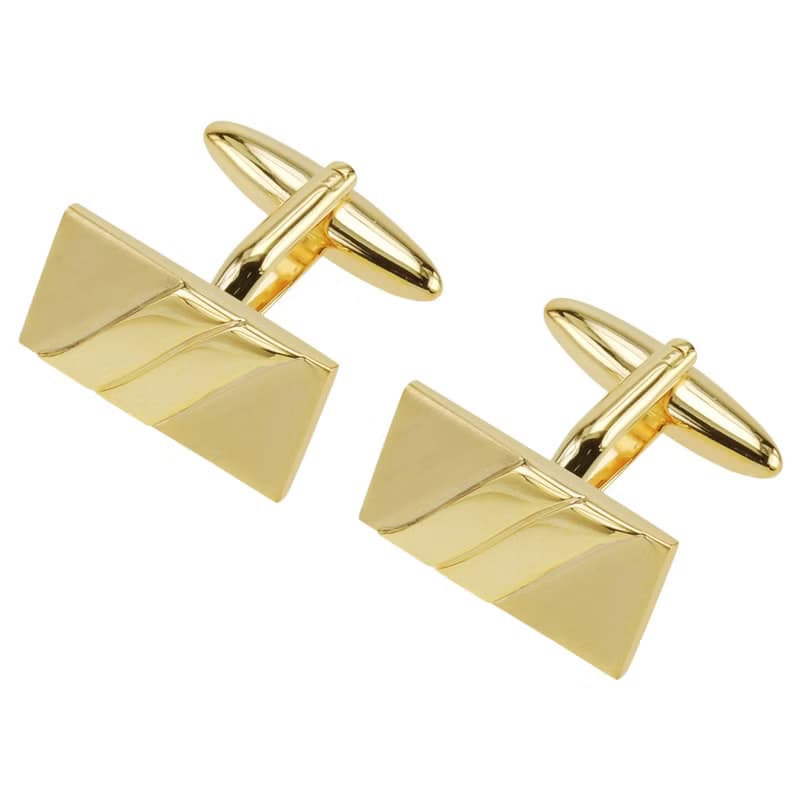 金色拉絲間光亮斜紋袖扣領帶夾套裝