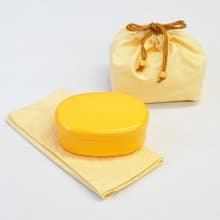 日本伝統色 Oval 1-Tier Lunchbox Drawstring Bag Napkin Set Present Bento Japan