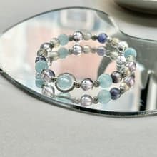 海藍寶 堇青石 拉長石 紫水晶手鍊/ 智慧 穩定情緒 自信心