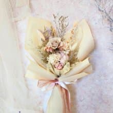 奶茶粉永生玫瑰花束 情人節花束 求婚花束 粉色玫瑰花束