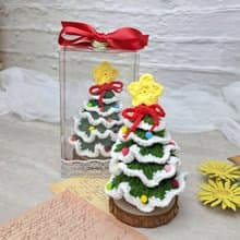 手鉤迷你聖誕樹禮盒  聖誕禮物 聖誕擺設 聖誕樹 - 白雪聖誕樹