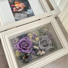 永生花相框 6寸相框花 紫灰款
