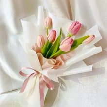 粉色鬱金香鮮花束  (限雙北快遞