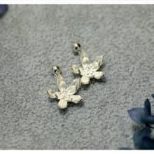 手作雙層小蓮花耳環耳釘耳飾925銀耳針