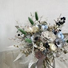 沉靜藍色霧灰乾燥花束 結婚捧花 外拍花束