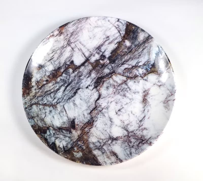 大理石紋骨瓷盤  描邊秋-白商