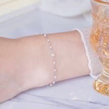 蛋白石925純銀小珍珠手鍊
