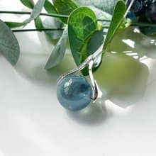 稀有18mm糯體藍爆閃/星光海藍寶吊墜連S925純銀項鍊