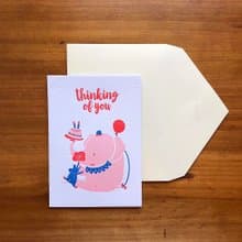 種子紙生日卡 Thinking of You (大象與老鼠)