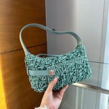 中古包 Ferragamo菲拉格慕 天藍色彩帶水餃包