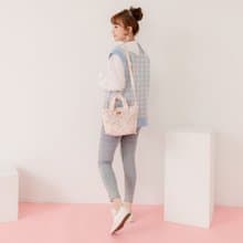 【11月粉紅精選】VOVAROVA 菱格紋迷你小手袋-  迷彩布丁-粉紅