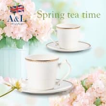 【A&L】簡約優雅_骨瓷咖啡_午茶對杯禮盒組