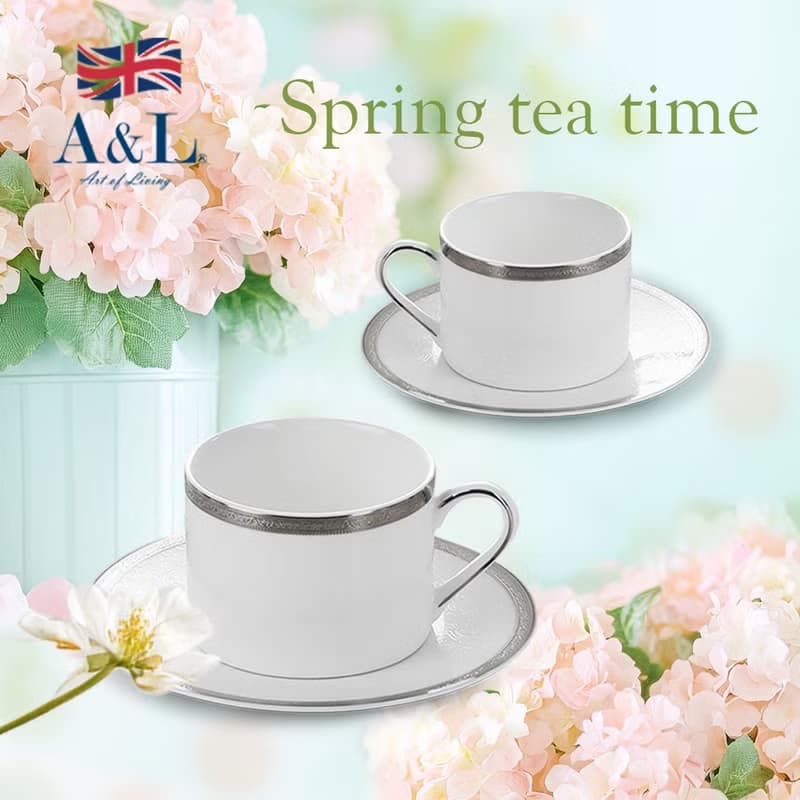 【A&L】簡約優雅_骨瓷咖啡_午茶對杯禮盒組