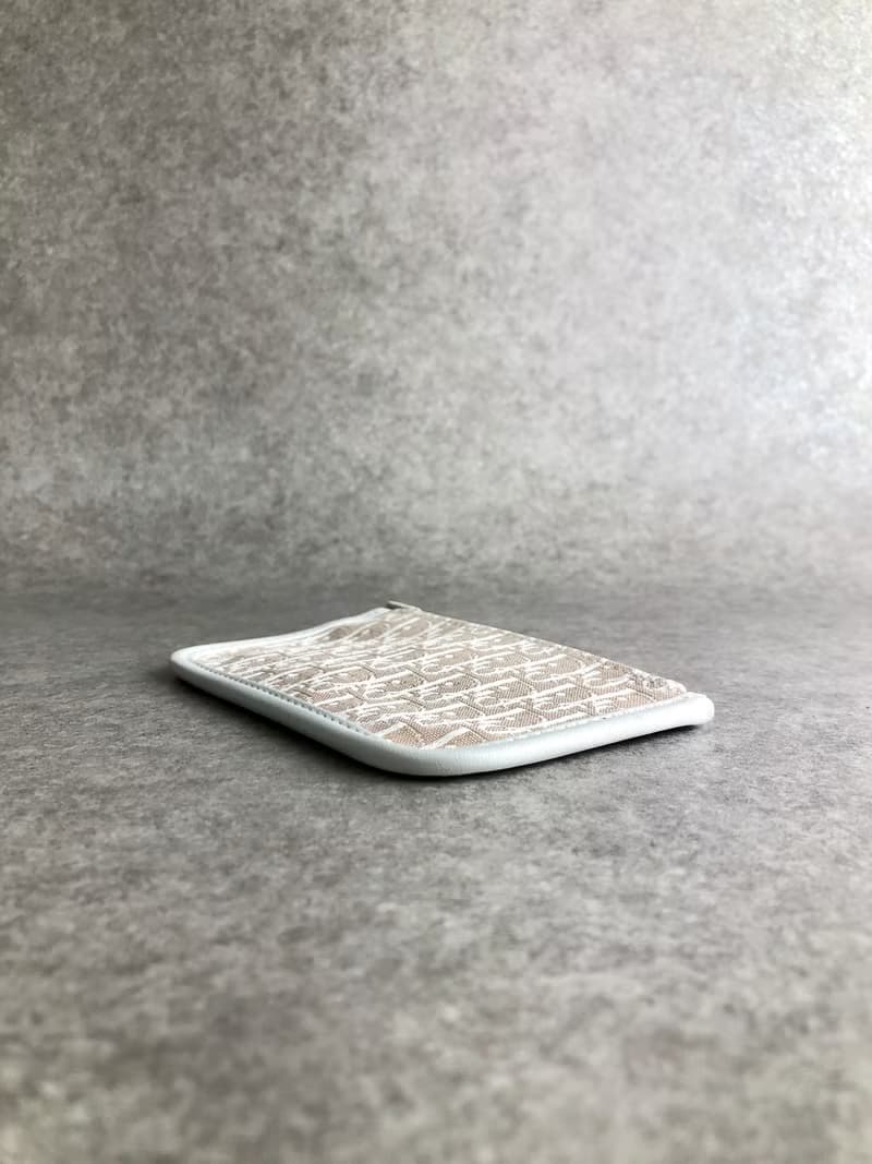 【 日本直送　名牌中古包 】Christian Dior クリスチャン ディオール トロッター コインケース ピンクベージュ ジャガード gr2wn6