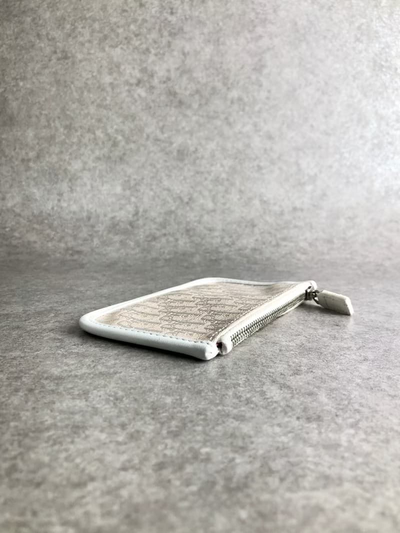 【 日本直送　名牌中古包 】Christian Dior クリスチャン ディオール トロッター コインケース ピンクベージュ ジャガード gr2wn6