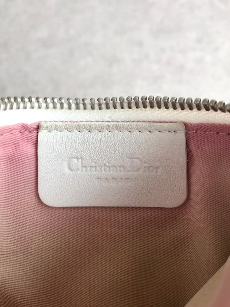 【 日本直送　名牌中古包 】Christian Dior クリスチャン ディオール トロッター コインケース ピンクベージュ ジャガード gr2wn6