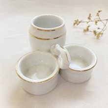 【好日戀物】拉脫維亞vintage古典金邊香料醬料碟瓷器收藏廚房
