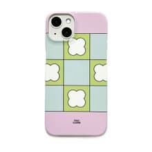 clover check hard phone case (pink)