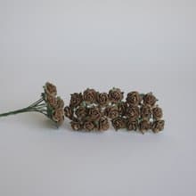 paper flower centerpiece supplies, 100 pcs. roses size 0.8 cm., chocolate color