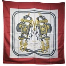 【日本直送】【HERMES】エルメス カレ90 BRIDES de GALA シルク 白 レディース スカーフ【中古】