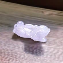 冰種紫羅蘭翡翠精雕三腳蟾蜍 | 天然緬甸玉翡翠A貨 | 送禮